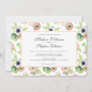 Aquarell Floral & Succulents - Hochzeit Einladung