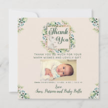 Aquarell Floral Vielen Dank Baby Geschenkkarte