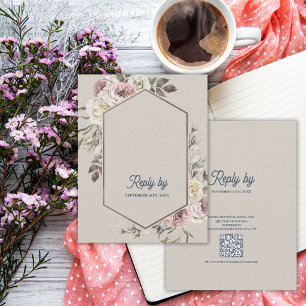 Aquarell Florale Botanische Torbogen Hochzeit Antw RSVP Karte