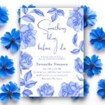 Aquarell Florales Etwas Blaues Brautparty