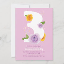 Aquarell Florals 3. Geburtstag Party