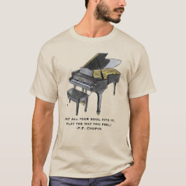 Aquarell-Flügel-Illustration Chopin-Zitat  T-Shirt