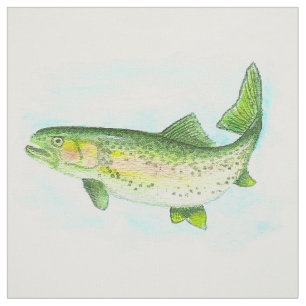 Aquarell-Forelle-Gewebe Stoff