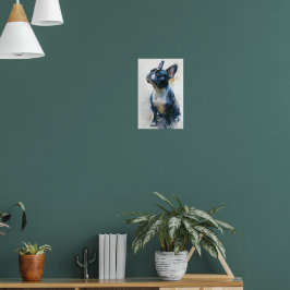 Aquarell Französische Bulldogge sitzend Poster