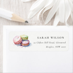 Aquarell-französische Macarons-Bäckerei-Adresse