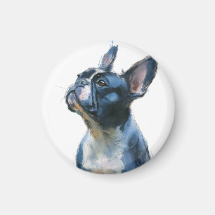 Aquarell Französischer Bulldogge sitzend Magnet
