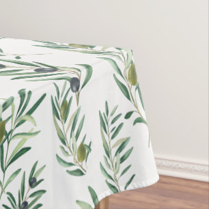 Aquarell Französischer Landhausstil Grünes Olivenm Tischdecke