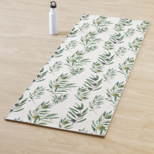 Aquarell Französischer Landhausstil Grünes Olivenm Yogamatte