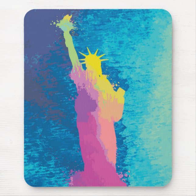 Aquarell-Freiheitsstatue Mousepad (Vorne)