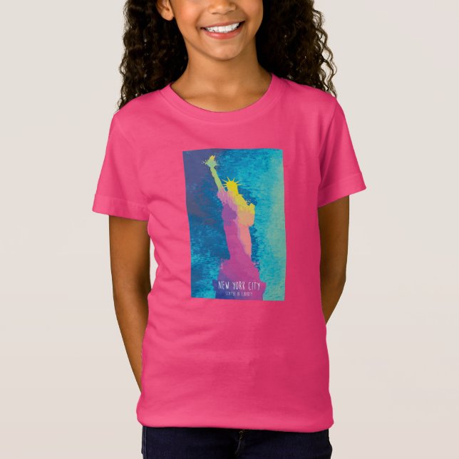Aquarell-Freiheitsstatue T-Shirt (Vorderseite)