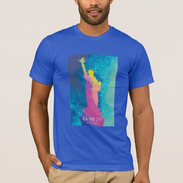 Aquarell-Freiheitsstatue T-Shirt (Vorderseite)