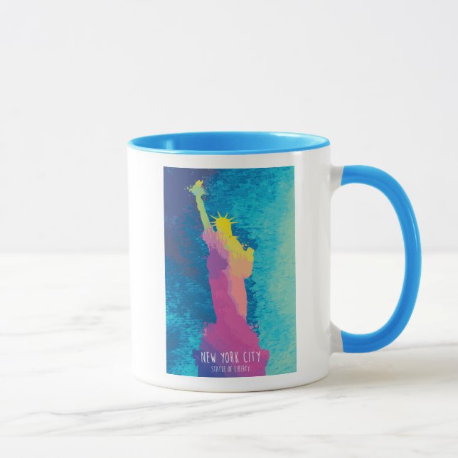 Aquarell-Freiheitsstatue Tasse (Rechts)