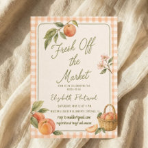Aquarell Frisch vom Markt Pfirsich Gingham