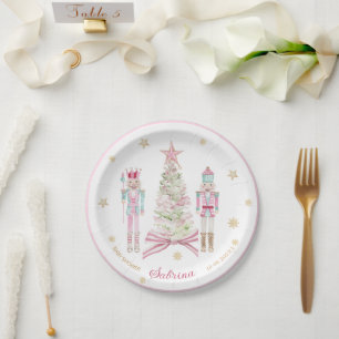 Aquarell Frohe Weihnachten Nussknacker Ballett ros Pappteller