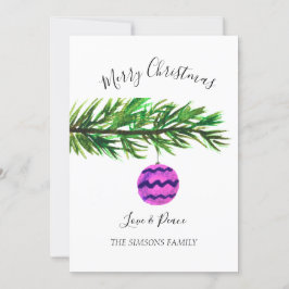Aquarell Frohe Weihnachtsbaum Fröhlich und hell Feiertagskarte