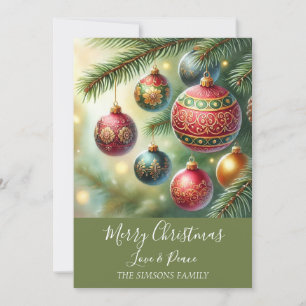 Aquarell Frohe Weihnachtsbaum Fröhlich und hell Feiertagskarte