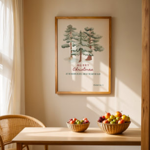 Aquarell Frohe Weihnachtsgrüße Poster