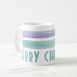 Aquarell Frohe Weihnachtstypografie Urlaub Kaffeetasse