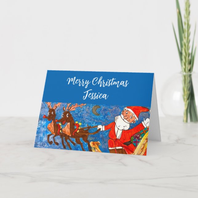 Aquarell Frohe Weihnachtsweihnachtsweihe Feiertagskarte (Vorderseite)