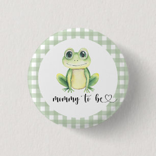 Aquarell-Frosch-Baby-Shower-Mama-wird-es Button
