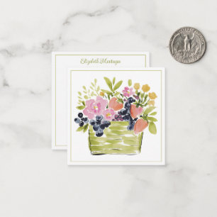 Aquarell-Früchte- und Blumenkorb Mitteilungskarte