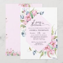 Aquarell-Frühlings-Rosa-Blumen-Brautparty
