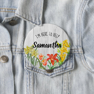 Aquarell Frühlingsblumen Floral Hier um zu helfen Button