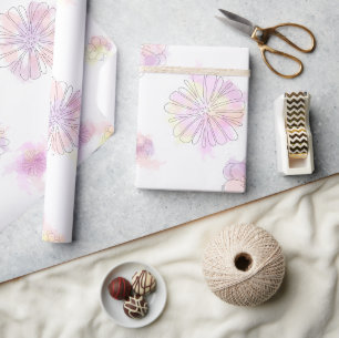 Aquarell-Frühlingsblumen Geschenkpapier – Elegant
