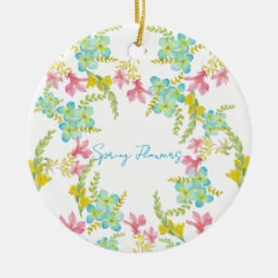Aquarell Frühlingsblumen Keramik Ornament