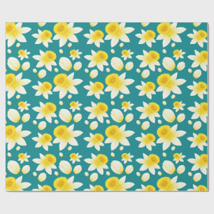 Aquarell-Frühlingsgelbe Narzissenblumen Geschenkpapier
