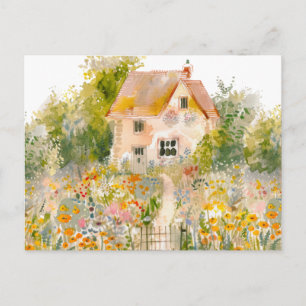 Aquarell-Frühlingsnatur Bunt Handgezeichnet  Postkarte