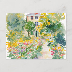 Aquarell-Frühlingsnatur Farbige Handzeichnung  Postkarte