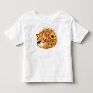 Aquarell Fuchs Sonnenblume PNG Herbst Mohn Design Kleinkind T-shirt