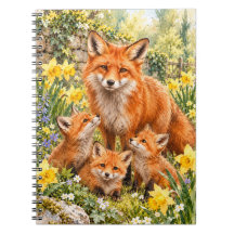Aquarell-Fuchs-Trio – Rustikale Waldtiere