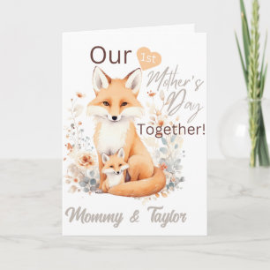 Aquarell Fuchs und Kitz erster Muttertag Karte