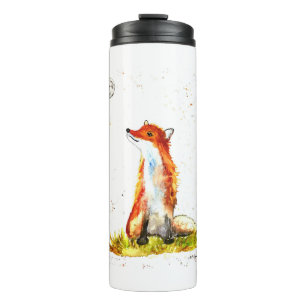 Aquarell-Fuchs-Wald-Waldtiere-rustikale Babysachen Thermosbecher