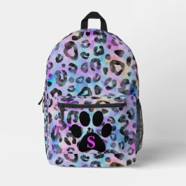 Aquarell Fuchsia Leopard Schwarze Paare Cool Bedruckter Rucksack