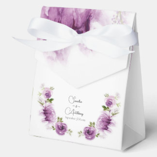 Aquarell Fuchsienrosen und Pfingstrosen Hochzeit Geschenkschachtel