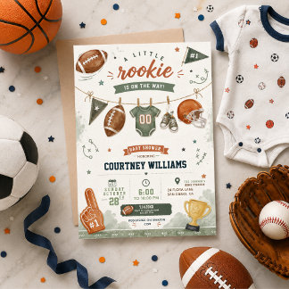Aquarell-Fußball-Baby-Party Einladung