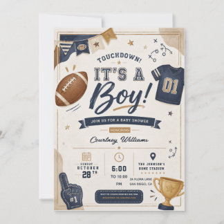 Aquarell-Fußball-Baby- Shower-Einladung Einladung