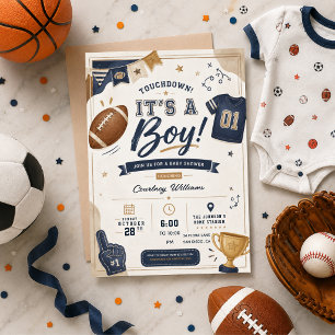 Aquarell-Fußball-Baby- Shower-Einladung Einladung