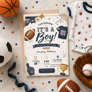 Aquarell-Fußball-Baby- Shower-Einladung Einladung