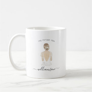 Aquarell Future Mrs. Braut Name   Monogramm Tasse