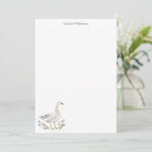 Aquarell-Gans Botanische Personalisierte Korrespon Mitteilungskarte