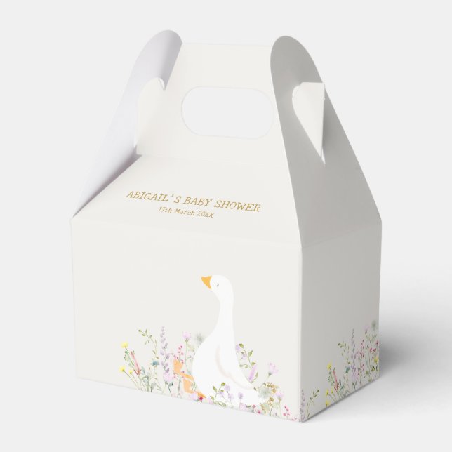 Aquarell Gänse Wildblume Kinderdusche Geschenkschachtel (Vorderseite)