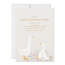 Aquarell Gänse Wildblume Twins Kinderdusche