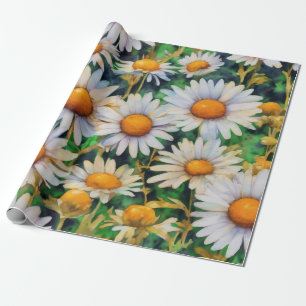 Aquarell-Gänseblümchen-Blumen-Garten Geschenkpapier