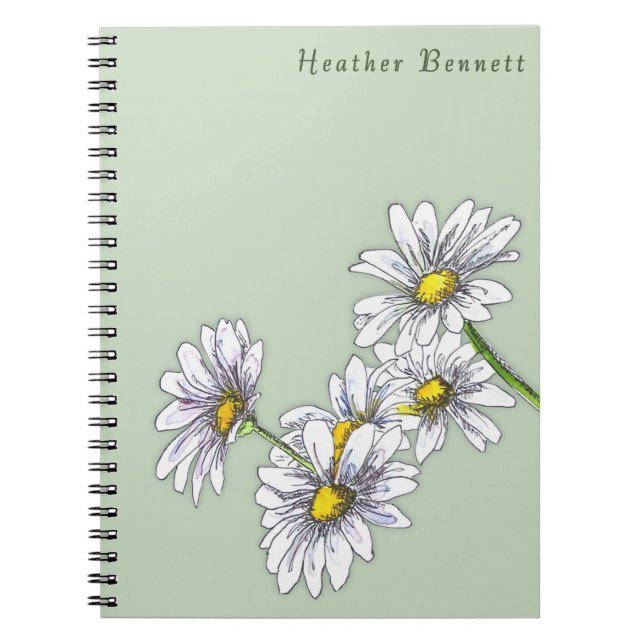 Aquarell-Gänseblümchen-Boho-Weihnachtsgeschenk Notizblock (Vorderseite)