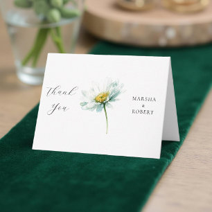 Aquarell-Gänseblümchen Elegante Hochzeitsblumen Dankeskarte