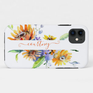 Aquarell-Gänseblümchen personalisiert   Case-Mate iPhone Hülle